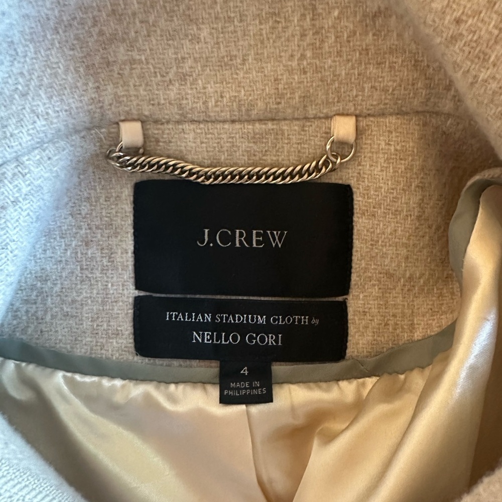 J. Crew Cream Italian Stadium Cloth Coat - Picture 5 of 6